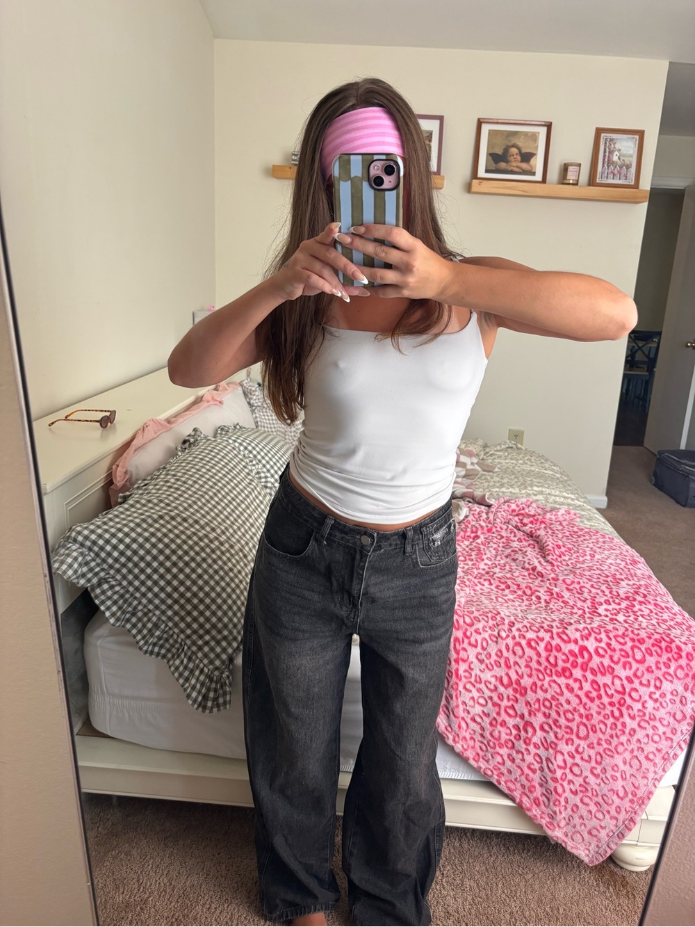 High-Rise Wide Leg Jeans in Washed Black